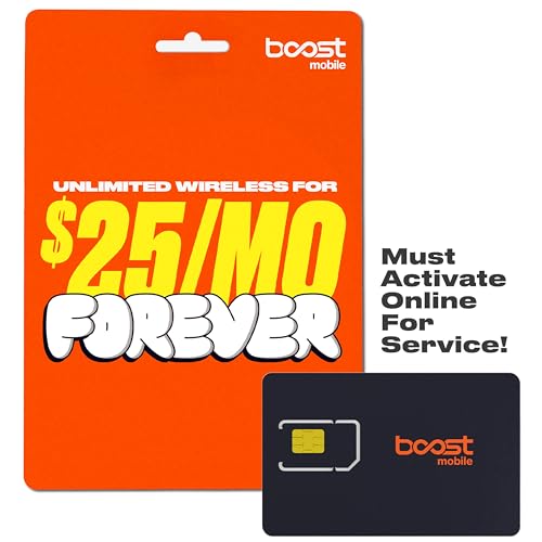 Boost Mobile SIM Kit | $25/mo Forever Unlimited Plan with Auto-Pay | Unlimited Talk, Text & Data | First Month Included | New Customers Only | US Phones Only