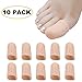 Gel Toe Cap and Protector- 10 PCS Breathable Big Toe Guards for Protection of Ingrown Toenails, Corns, Calluses, Blisters [Beige]
