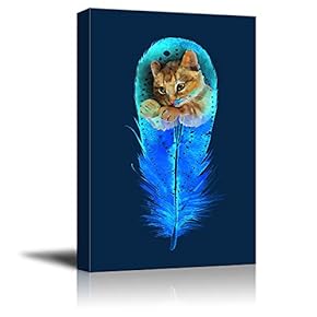 Feather Painting Wall Bedroom Living House