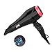 JINRI Ionic Hair Dryer Anti-static Powerful AC Motor Professional Blow Air Dryer with Nozzle, Black