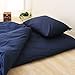 EMOOR 100% Cotton Cover for Japanese Traditional Floor Futon, Twin Size, Anti-Bacterial & Mite-Resistant & Odor-Resistant, Navy Made in Japan
