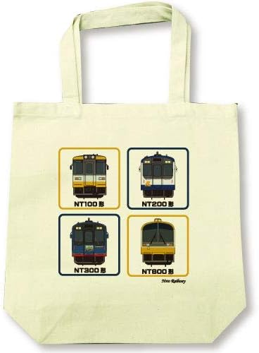 Amazon のと鉄道公認 キャンバス トートバッグ Front4 柄 ご当地 グッズ 縦 ノーブランド品 トートバッグ