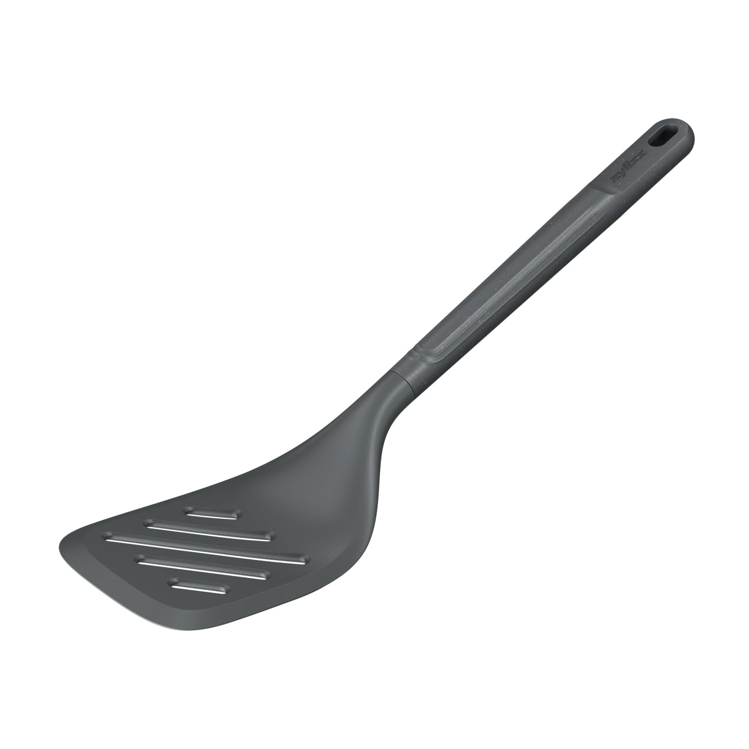 Zyliss Slotted Cooking Turner, Sustainable Wheat Straw/Nylon, Kitchen Spatula with Slots for Draining, Non Stick, Heat Resistant Nylon Head, Grey, 31cm x 8cm, Dishwasher Safe
