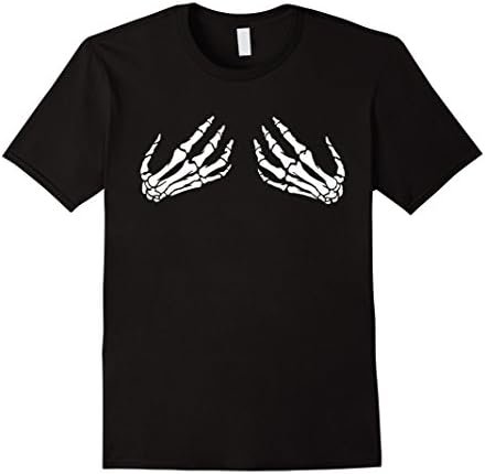 Mens Skeleton Hand Shirt - Skeleton Hand Bra Halloween shirt 2XL Black