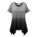Huiyuzhi Womens Cold Shoulder Off Shirt Short Sleeve Tunic Top, Black, XL