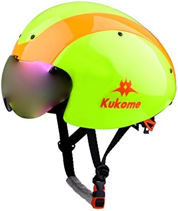 SportingBodybuilding Men's Professional TT Cycling Helmet Speed Bicycle Helmet (Fluorescent Green A)