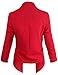 Luna Flower Women's 3/4 Cinched Sleeve Solid Color Open Front Blazer Jackets