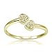 Hoops & Loops Sterling Silver Flash Plated Gold Cubic Zirconia Double Heart Toe Ring