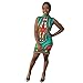 Gillberry Women Sleeveless African Print Package Hip Cheongsam Tops Casual Dress