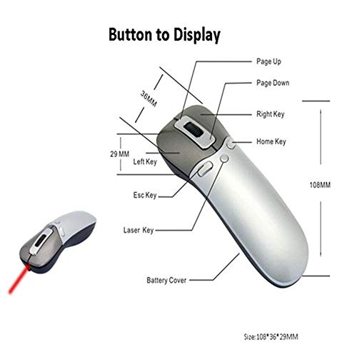 image for DUANCHUN Wireless Air Mouse Ppt Remote Control Laser Flip Pen Briefer 