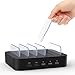 KeyEntre Apple iPad Pro Pencil Charging Cable [2-in-1 Function] also USB Charger/Data Cable for iPhone and iPad (150CM, White) (5 Port Charging Station)