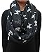 Lina & Lily Poodle Dog Print Women's Infinity Scarf Lightweight (Black&White-S)