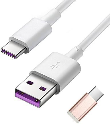 Supercharge Cable(5A) for Huawei USB C Cable Charger Cord Fast Charger for Huawei Mate 9 Mate 9 Pro Mate 10 P10 Plus Honor Note 10,Type C USB Data Cable Compatible with S9 S8 Note 9 8 (5A,White)