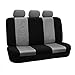 FH Group Car Seat Covers Full Set 3D Air Mesh - Universal Fit, Automotive Seat Covers, Low Back Front Seat Covers, Airbag Compatible, Split Bench Rear Seat, Washable Car Seat Cover for SUV, Sedan Gray