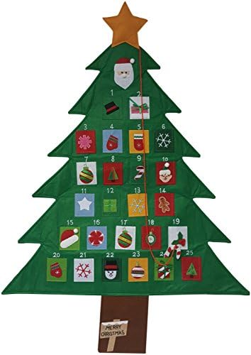 Countdown to Christmas Advent Calendar Fabric with Movable Candy Cane.