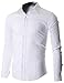 FLATSEVEN Men's Slim Fit Casual Button Down Dress Shirt Long Sleeve (SH600) White, S