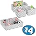 mDesign Fabric 4-Piece Drawer Organizer Bins, Kids/Baby Nursery Dresser, Closet, Shelf, Playroom Organization, Hold Clothes, Toys, Diapers, Bibs, Blankets, Gray/White Polka Dot