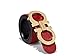 Authentic Salvatore Ferragamo Red/Black Reversible belt Double Gancio Gold Buckle
