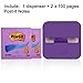 Post-it Dispenser, Post-it Pop-up Notes Dispenser/Holder with Strong Suction Bottom, One-handed Dispensing, Sticky Note Holder for 3 x 3-Inch Notes, includes two 100 Sheets Post-it Note Pad (Purple)