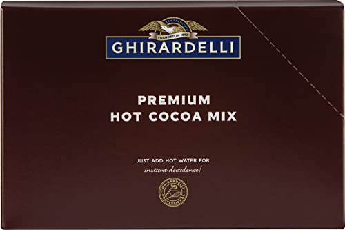 GHIRARDELLI PREMIUM HOT COCOA ENVELOPES, RICH CHOCOLATE, 22.7 OUNCE (PACK OF 15)