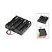 uxcell® Black 4 x 3.7V 18650 Pointed Tip Batteries Battery Holder Case w Wire Leads