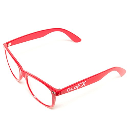 GloFX Diffraction Glasses - Red - 3D Prism Firework Grating