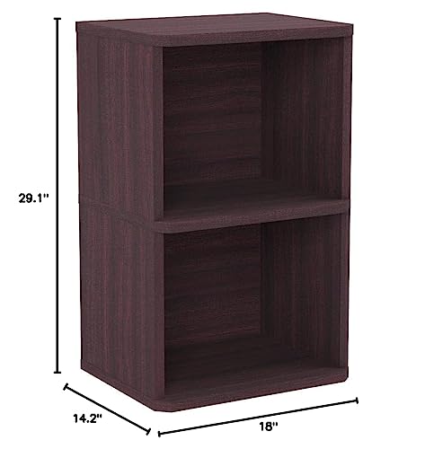 Way Basics Vintage Vinyl Record Cube 2-Shelf Storage, Organizer - Fits ...