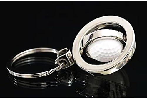 Qeenie(TM) Mini 3D Sports Rotating Alloy Basketball Keychain Football Keyring Golf Key Ring Cute Ball Gifts Jewelry for Women Men [ C ]