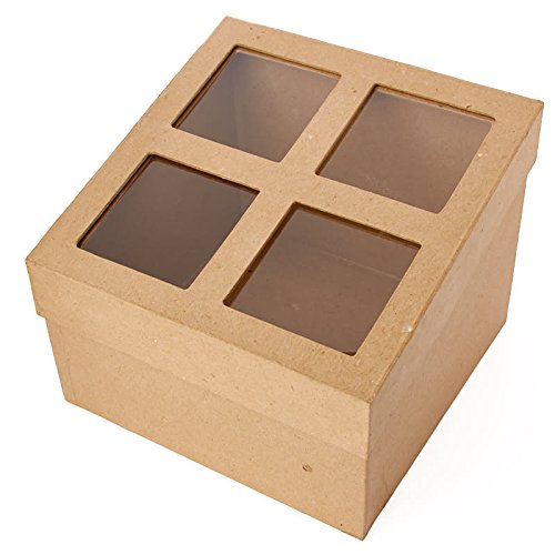 Ready to Embellish Slanted Paper Mache Box With WIndow Opening Top for Crafting, Storing and Creating
