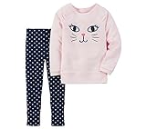 Carter's Baby Girls' 2-Piece Kitty Face Top And Leggings Set