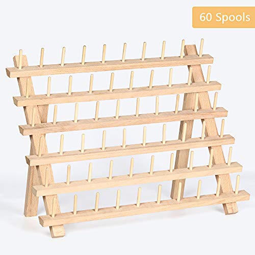 60 Spools Wooden Sewing Thread Rack Organizer Embroidery Thread Holder Sewing Storage Thread Spool Rack Household Quilting