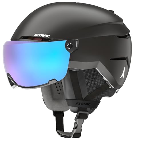 ATOMIC Savor Visor Stereo Skihelm mit Visier - Schwarz - Größe L - Snowboard- & Ski-Helm mit Brille - 360° Fit System & Active Aircon Belüftungssystem