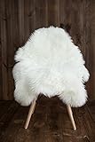 My Comfy Zone Sheepskin Faux Fur Chair Cover/ Rug /Seat Pad/ Area Rugs For Bedroom Sofa Floor Vanity Nursery Decor Ivory and White 2ft x 3ft (White)