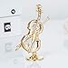 Matashi 24K Gold Plated Highly Polished Violin Ornament with Crystals - Tabletop Decor - Valentine's Day Gift for Her, Mom, Musician, Home Office Decor - Anniversary, Mother's Day, Birthday Present