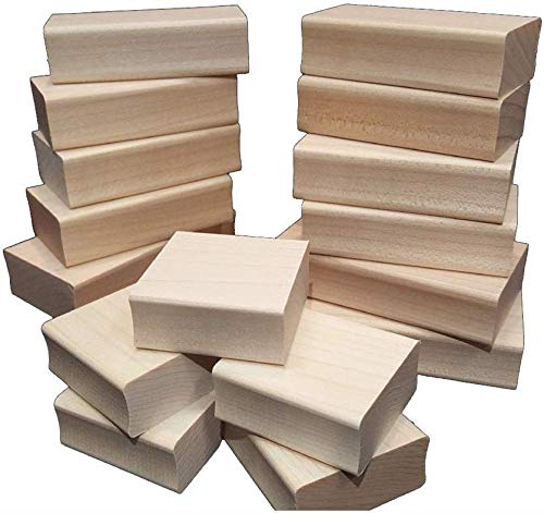 Blank Hard Wood Rubber Stamp mounts Scrapbooking. (Multiple Sizes Available) (3'' x 3'' (6 Pack))