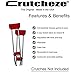Crutcheze Underarm Crutch Pad and Hand Grip Covers with Comfortable Padding Washable Breathable Moisture Wicking Anti-bacterial Orthopedic Products Accessories (Atomic Red)