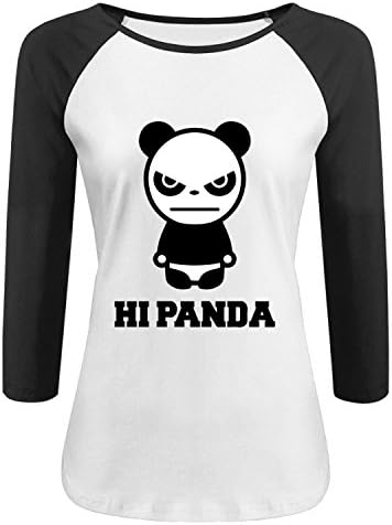 Hi Panda 3 Women's custom Raglan T shirt Black