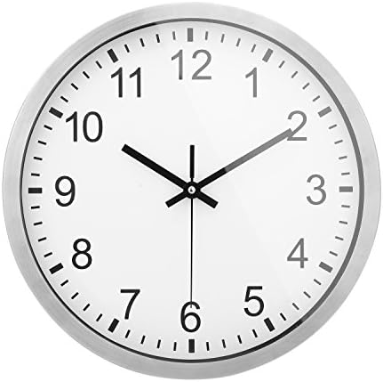 Kumeida Silent Non-Ticking Wall Clock, Modern Quartz Design, Stainless Steel Frame - 12 inch