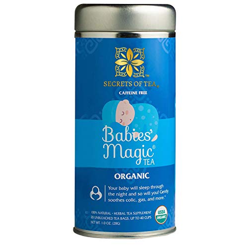 secrets of tea babies 'magic tea alivio de cólicos, gas, alivio del reflujo ácido - té de hierbas orgánicas sin cafeína del usda natural para bebés y recién nacidos - hasta 40 porciones - 20 unidades 