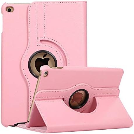 Case for iPad Mini 5, SorbSun 360 Degree Rotating PU Leather Cartoon Style Multi-Angle Stand Protective Folio Cover Case for iPad Mini 5 2019 Model, Pink