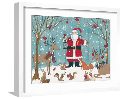 ART.COM Wall Art Print Woodland Christmas VI on White Frame by Anne Tavoletti,…