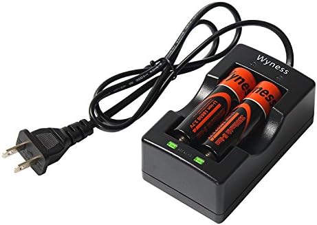 18650 3.7V 2500mAh Lithium Rechargeable Batteries with Fast Li-ion Battery Charger, 2 PACK