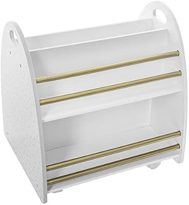 Atmosphera Children S Bedroom Low Double Sided Bookcase With Wheels White Gold Amazon Co Uk Kitchen Home