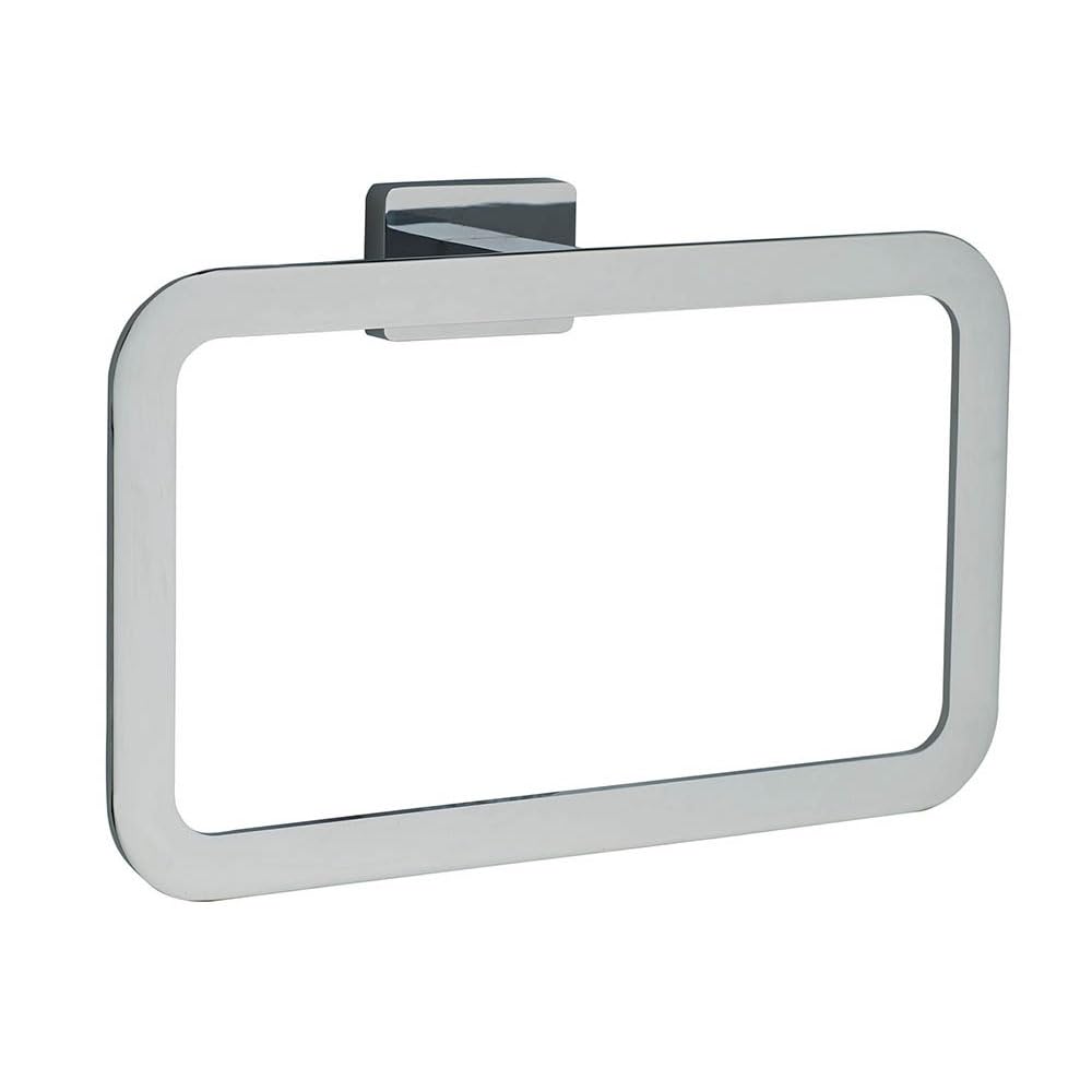 Kibath 407423 Towel Ring with Elegant Rectangular and Flat Design with Round Shape Model SER. Made of Stainless Steel with Chrome Finish Gloss Original Spare Parts Guaranteed