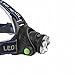 Waterproof LED Headlamp with Zoomable 3 modes 1200 Lumens light, hands-free headlight with Rechargeable batteries for biking camping hunting running rainy weather