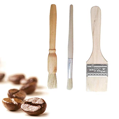 QELEG 3 Pieces Coffee Grinder Cleaning Brush - Espresso Maker/Machine Cleaner Tool - Wood Handle, Na QELEG 3 Pieces Coffee Grinder Cleaning Brush - Espresso Maker/Machine Cleaner Tool - Wood Handle, Na