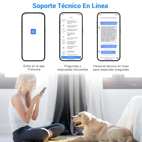 E T EASYTAO TV-628 Cámara de Seguridad Interior, 2K 3MP Cámara Alexa WiFi, iCSee O Tris Home App, Audio Bidireccional, Control Remoto, Detección de Movimiento, Visión Nocturna,Compatible con Alexa