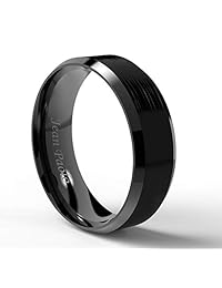 Jean Paolo - Anillos de tungsteno para hombre, 0.315 in, color negro