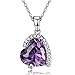 Olen Purple Cubic Zirconia Heart Pendant Necklaces for Women Fashion Jewelry Valentines