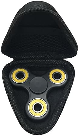 GuardEZ Tri-Spinner Fidget Toy Combo With Carrying Case, Premium Hybrid Ceramic Bearing (Black Yellow With Case)